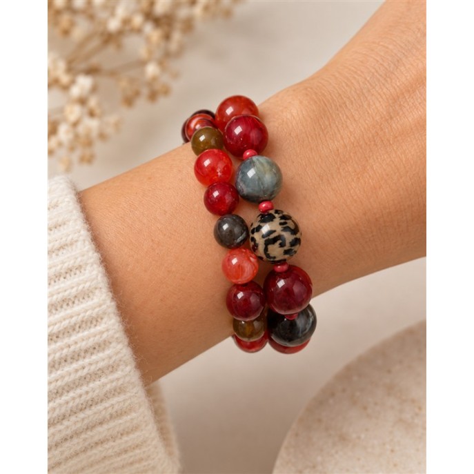 Bijoux Armband dubbel 8123591 Rood mix